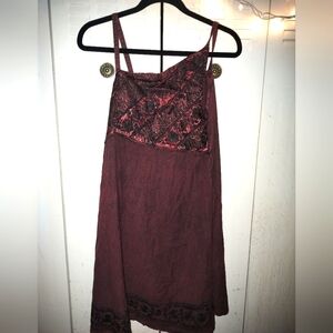 L'pogee Maroon & Black "free size" one shoulder dress